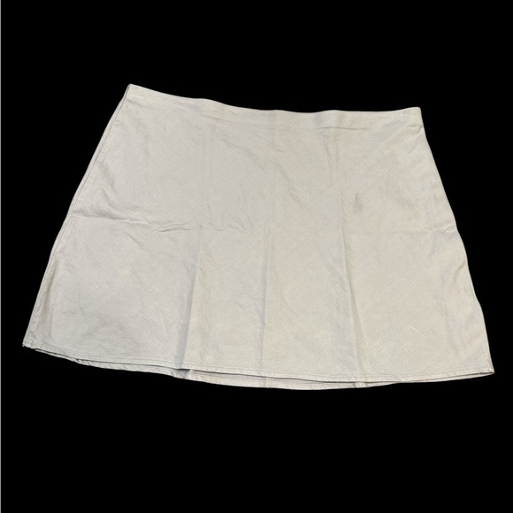 Anthropolgie The Tilda Mini Slip Skirt Size XL Light Grey Linen Pull On Styling - Picture 4 of 11